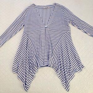 Soft Surroundings Cascadia linen striped cardigan tunic. Size large.
